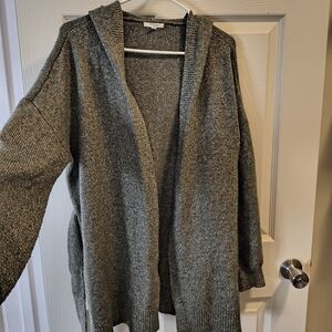 Women's Green Hooded Sweater With Removable Belt/Tie